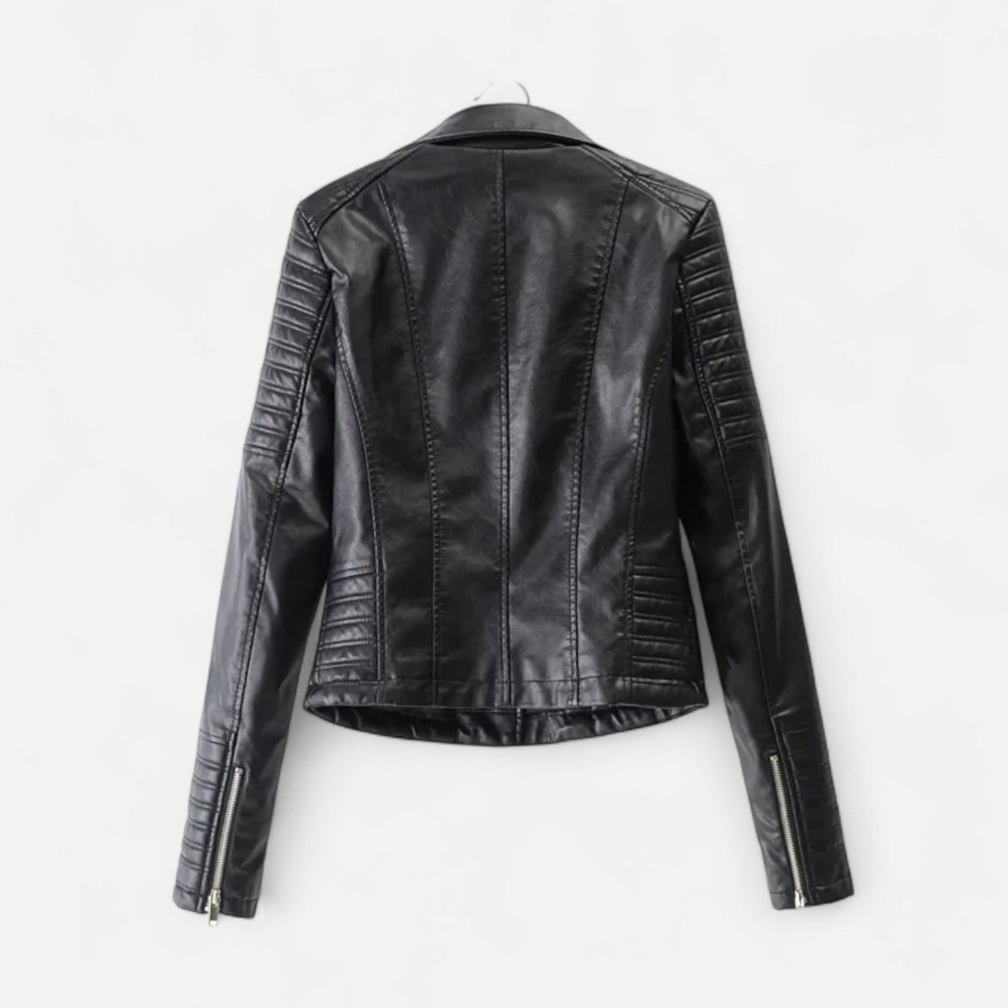 Veste en Cuir Véritable Design Biker pour Femme