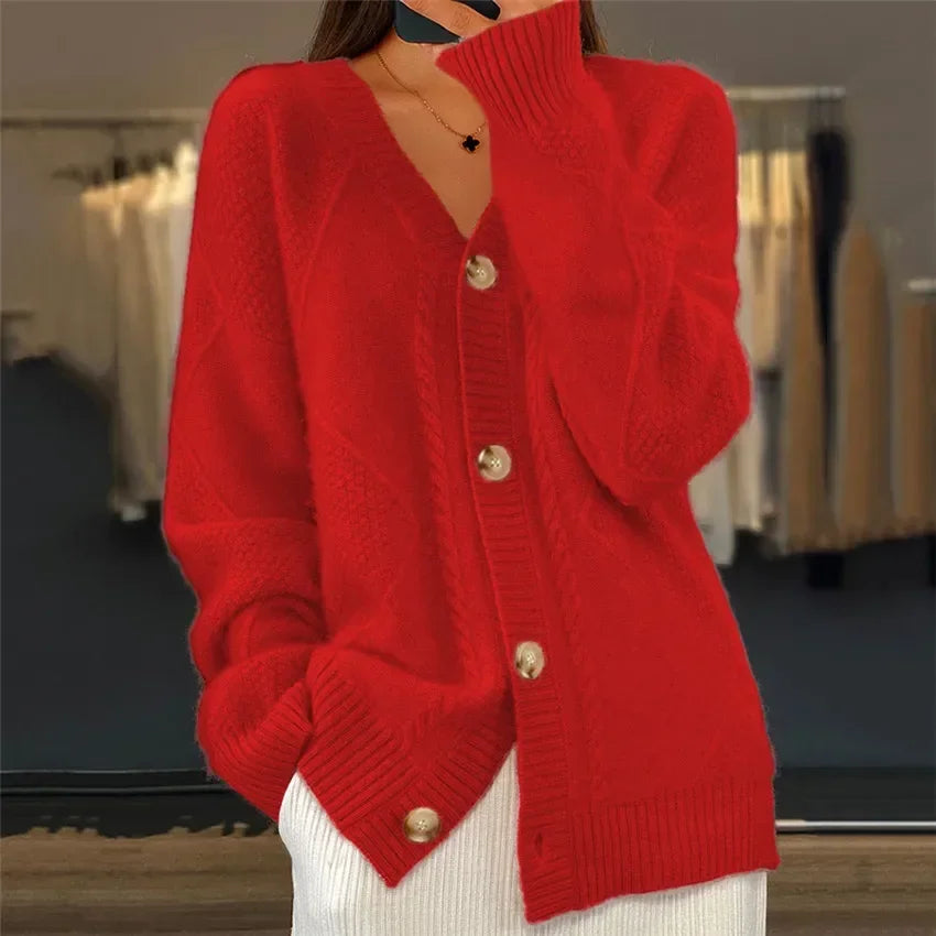 Gilet Tricoté Col en V pour Femme