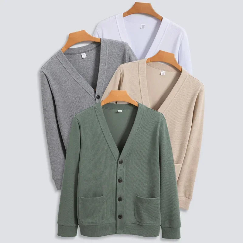 Cardigan Col en V Boutonné Polyvalent pour Femme