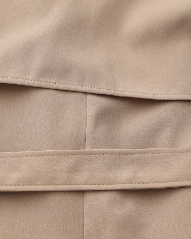 Trench-Coat Revers Larges Ceinture Amovible pour Femme