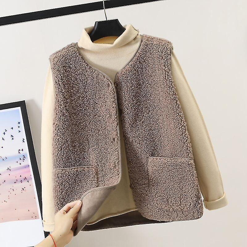 Gilet Sans Manches en Laine d'Agneau pour Femme