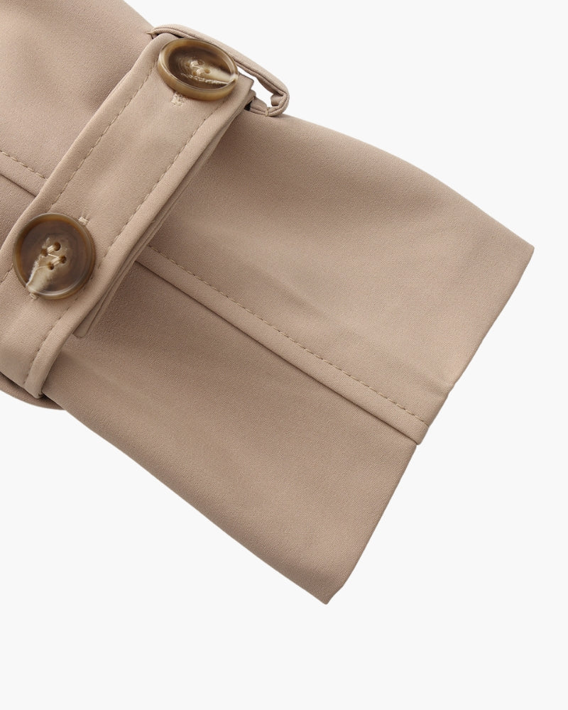 Trench-Coat Revers Larges Ceinture Amovible pour Femme