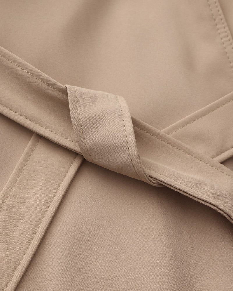 Trench-Coat Revers Larges Ceinture Amovible pour Femme