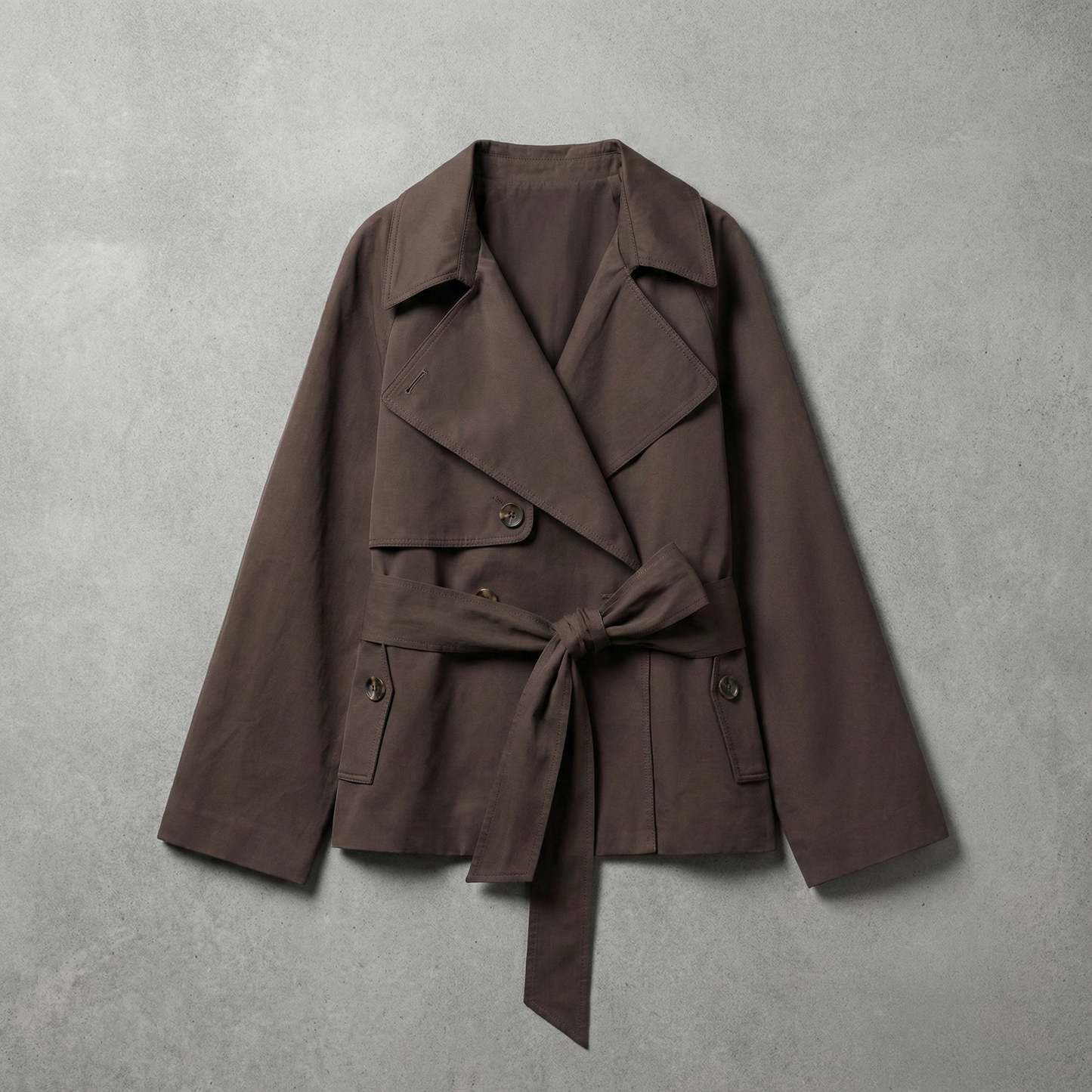 Trench-Coat Double Boutonnage Ceinturé pour Femme