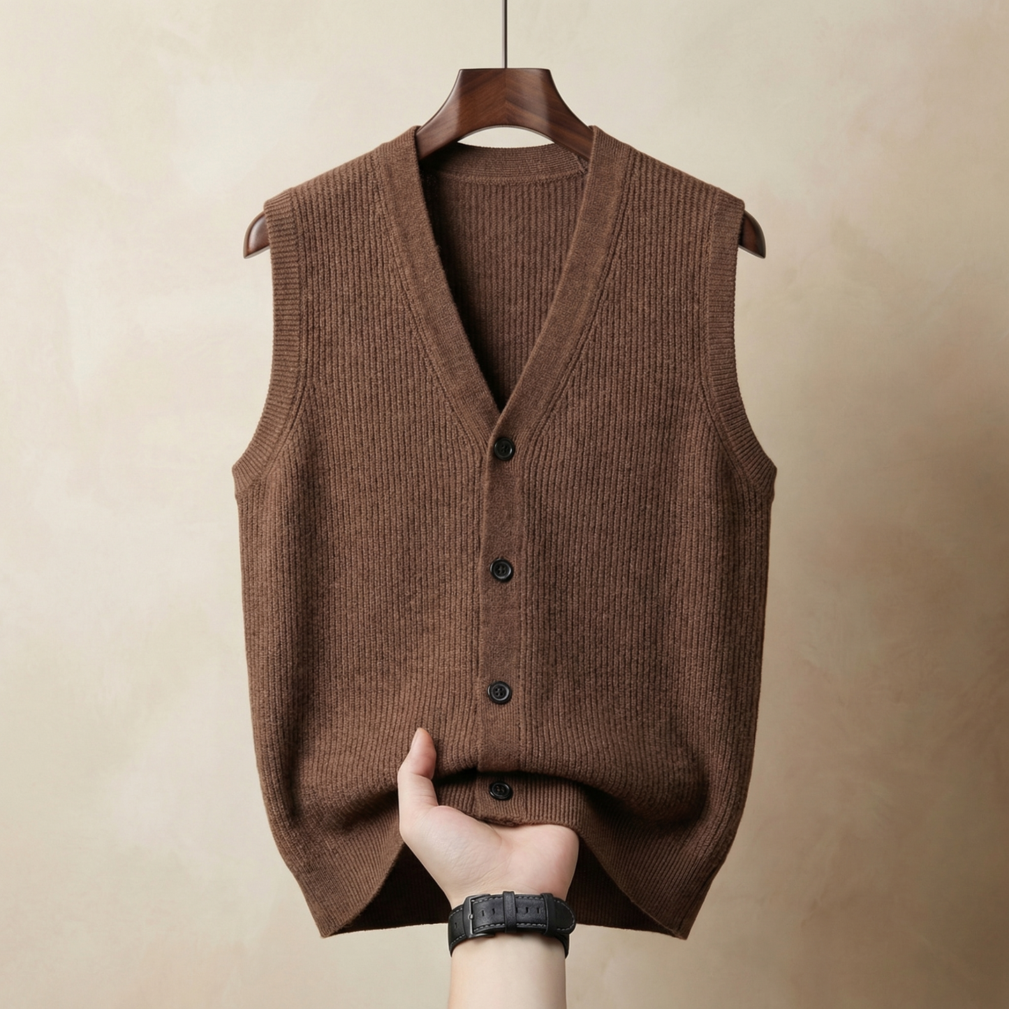Gilet Tricoté Sans Manches Croisé pour Femme