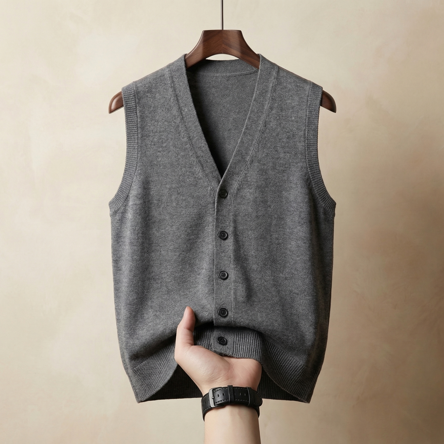 Gilet Tricoté Sans Manches Croisé pour Femme