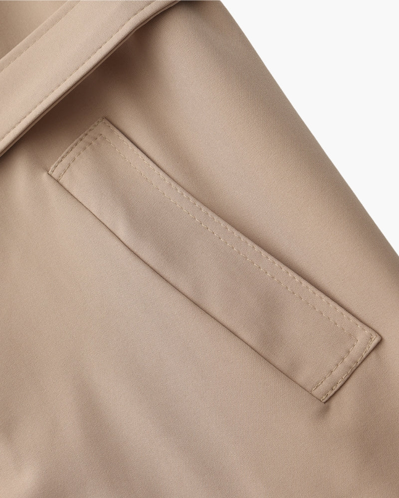 Trench-Coat Revers Larges Ceinture Amovible pour Femme