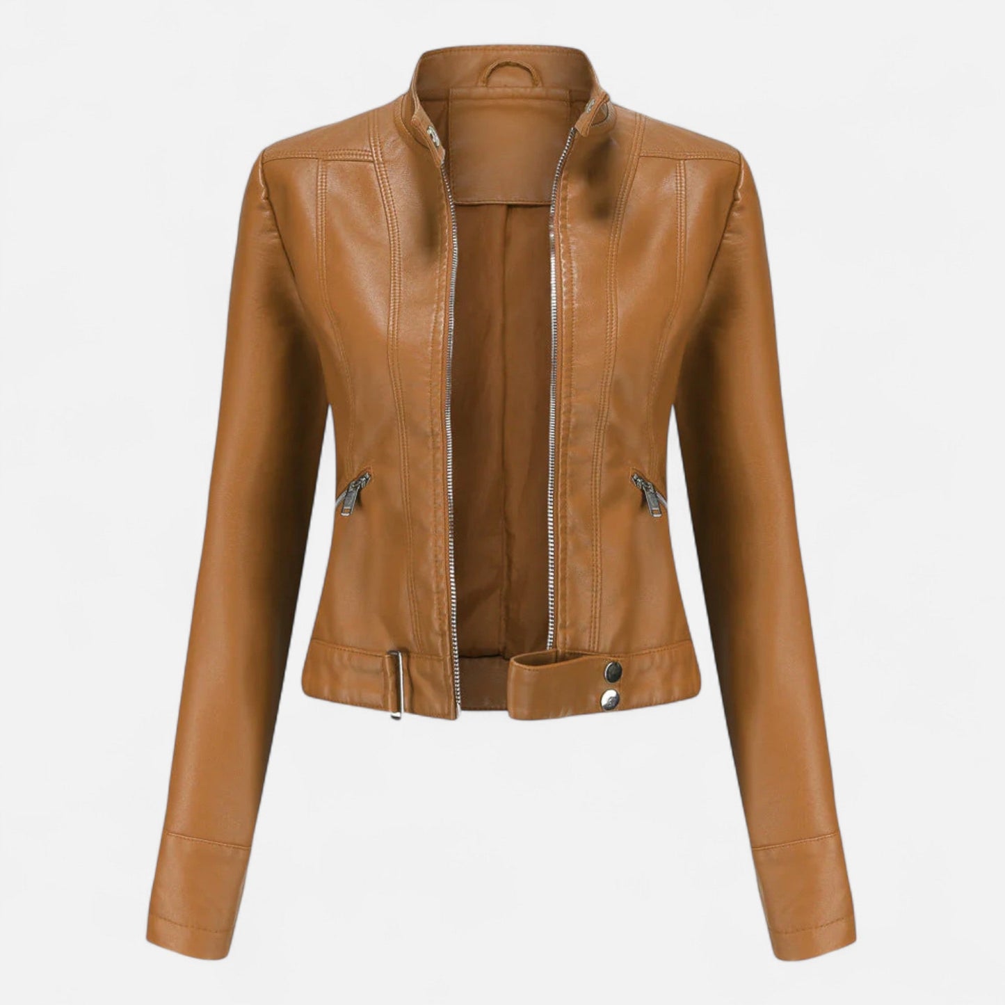 Veste en Similicuir Premium Coupe Classique pour Femme