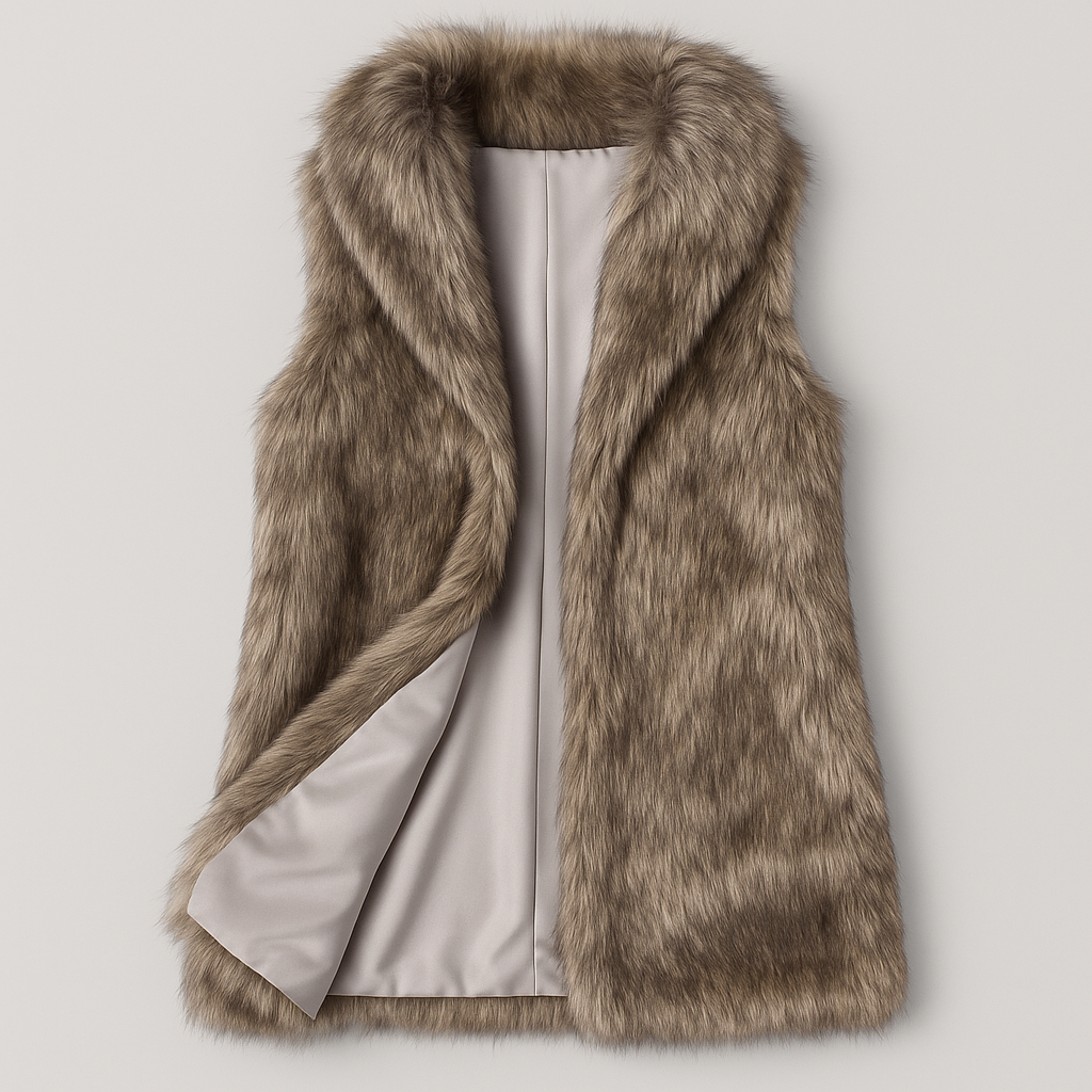 Gilet en Fausse Fourrure Doublé Coton pour Femme