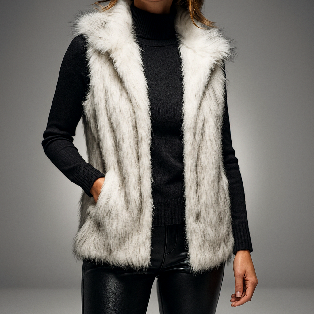 Gilet en Fausse Fourrure Doublé Coton pour Femme
