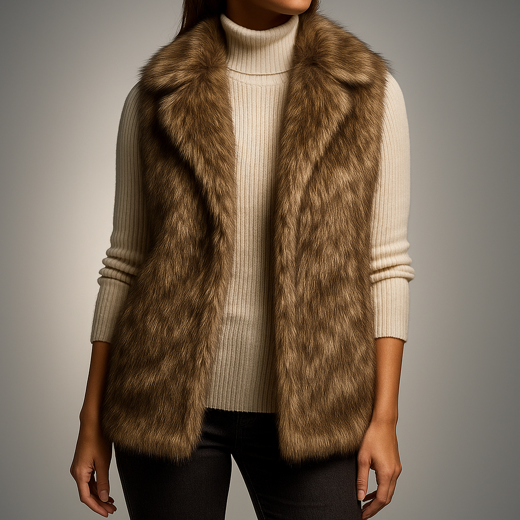 Gilet en Fausse Fourrure Doublé Coton pour Femme