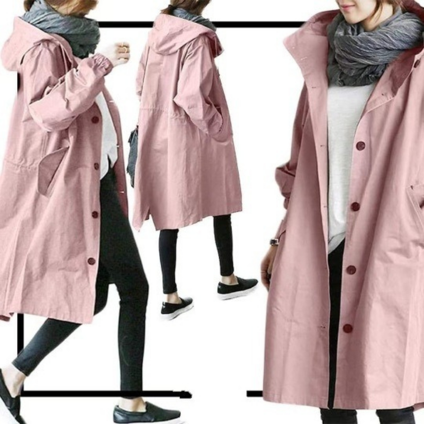 Trench-Coat Coupe-Vent Imperméable pour Femme