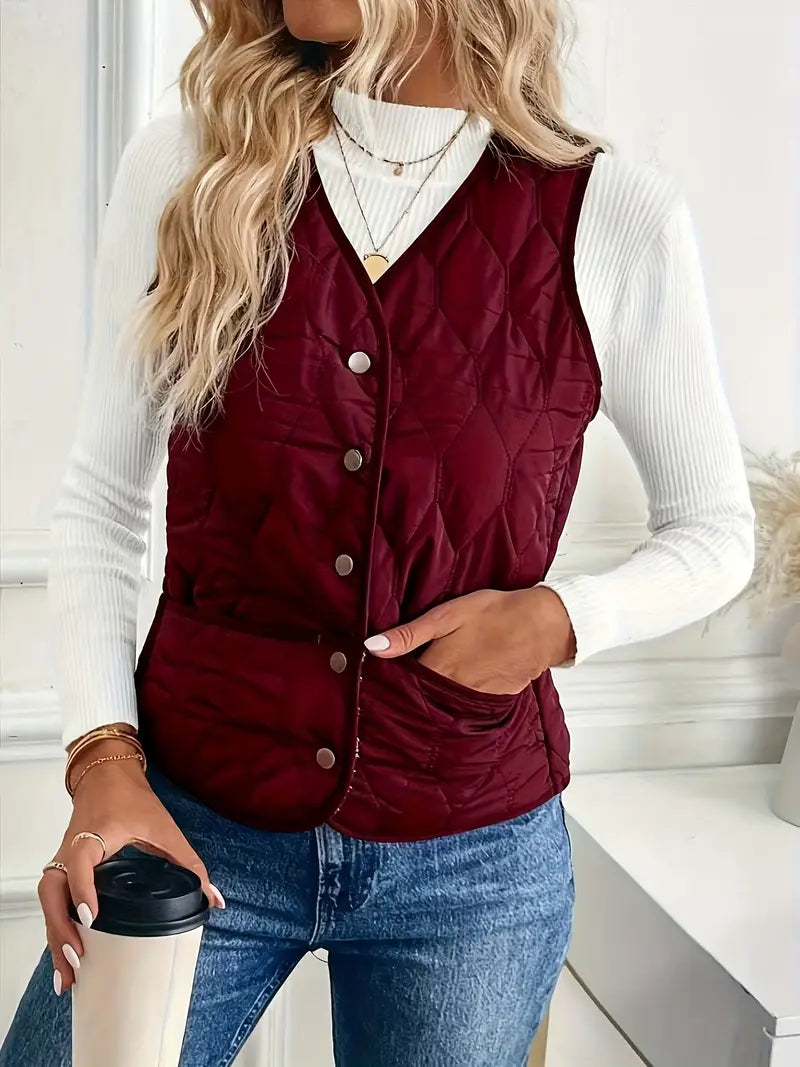 Gilet Matelassé Losange Doublure Sherpa pour Femme