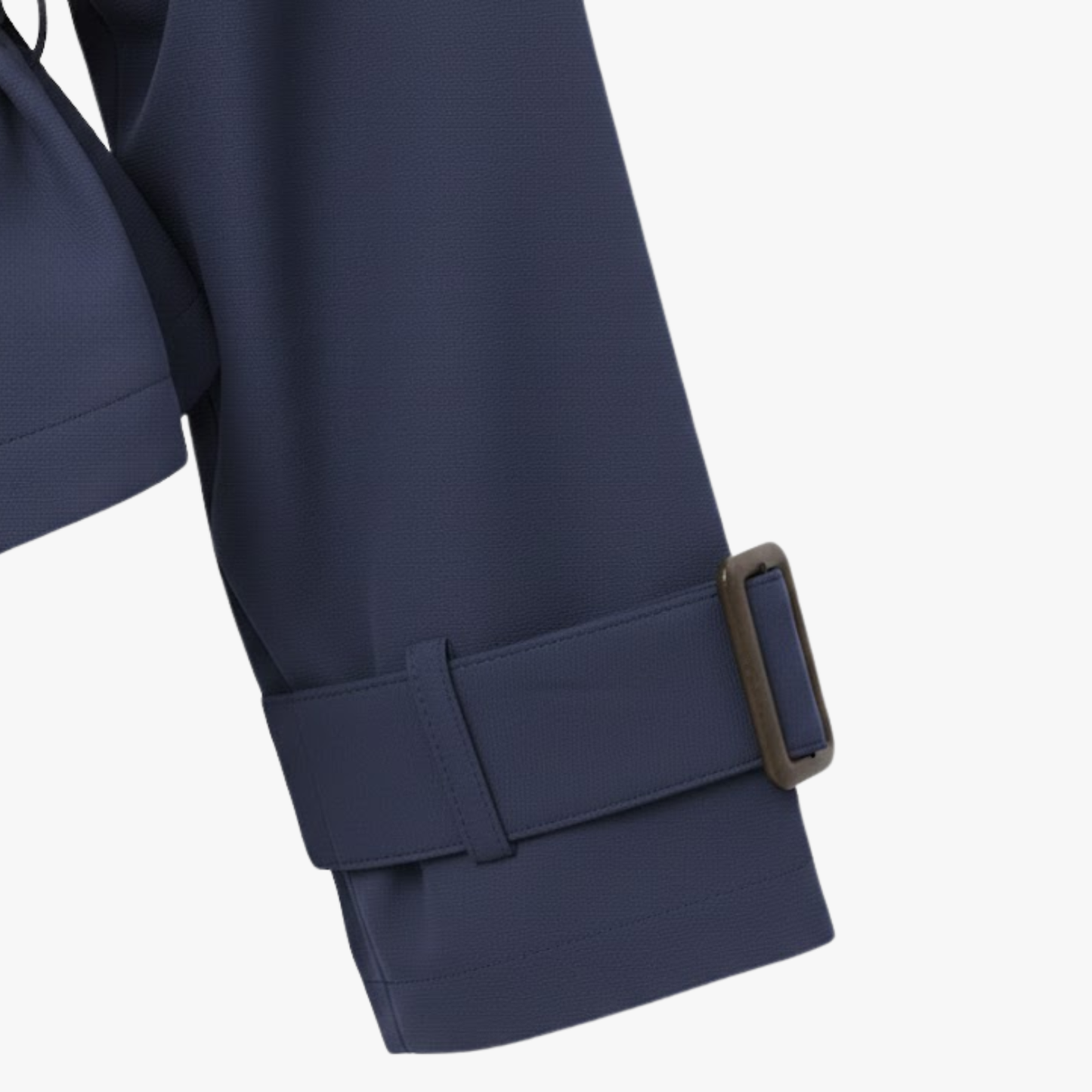 Trench Court Revers Laçage à la Taille pour Femme