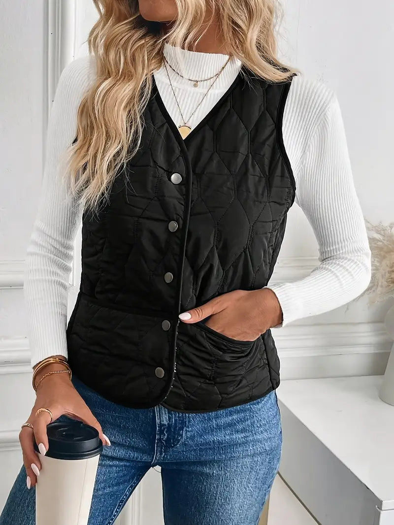 Gilet Matelassé Losange Doublure Sherpa pour Femme