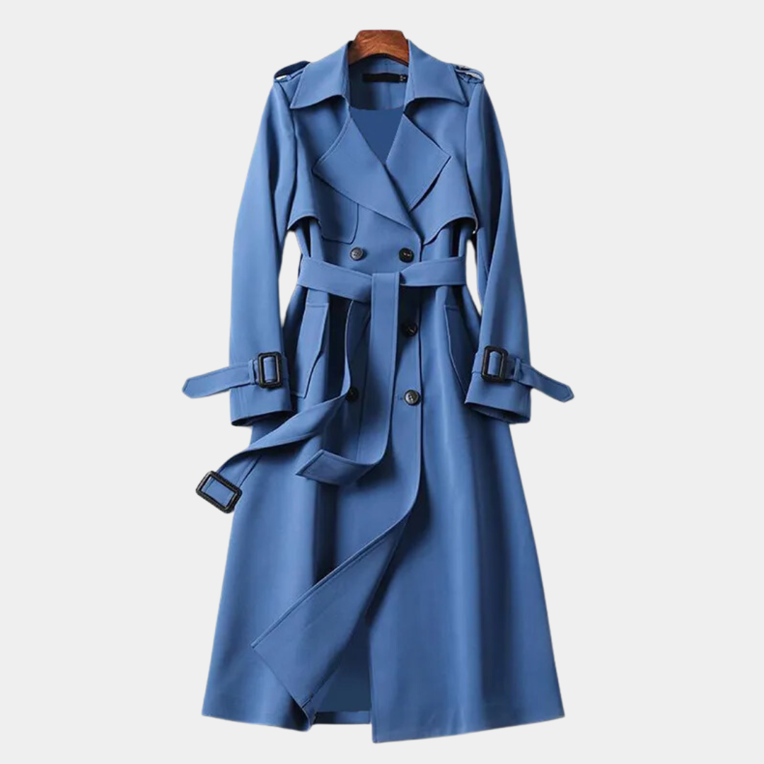 Trench-Coat Long Matériaux Premium pour Femme