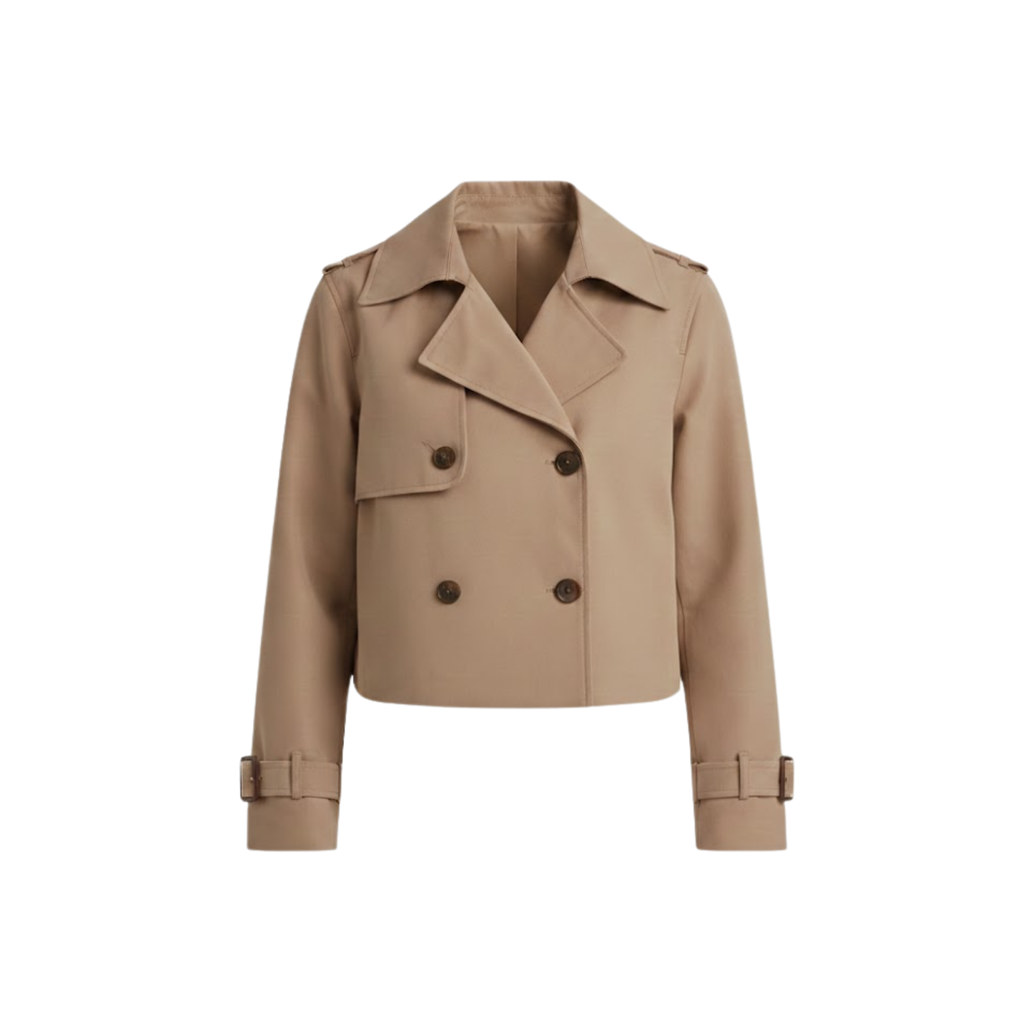 Trench-Coat Court Fermeture Croisée Col Revers pour Femme