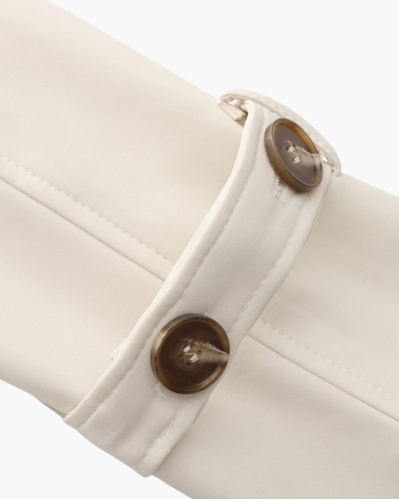 Trench-Coat Revers Larges Ceinture Amovible pour Femme
