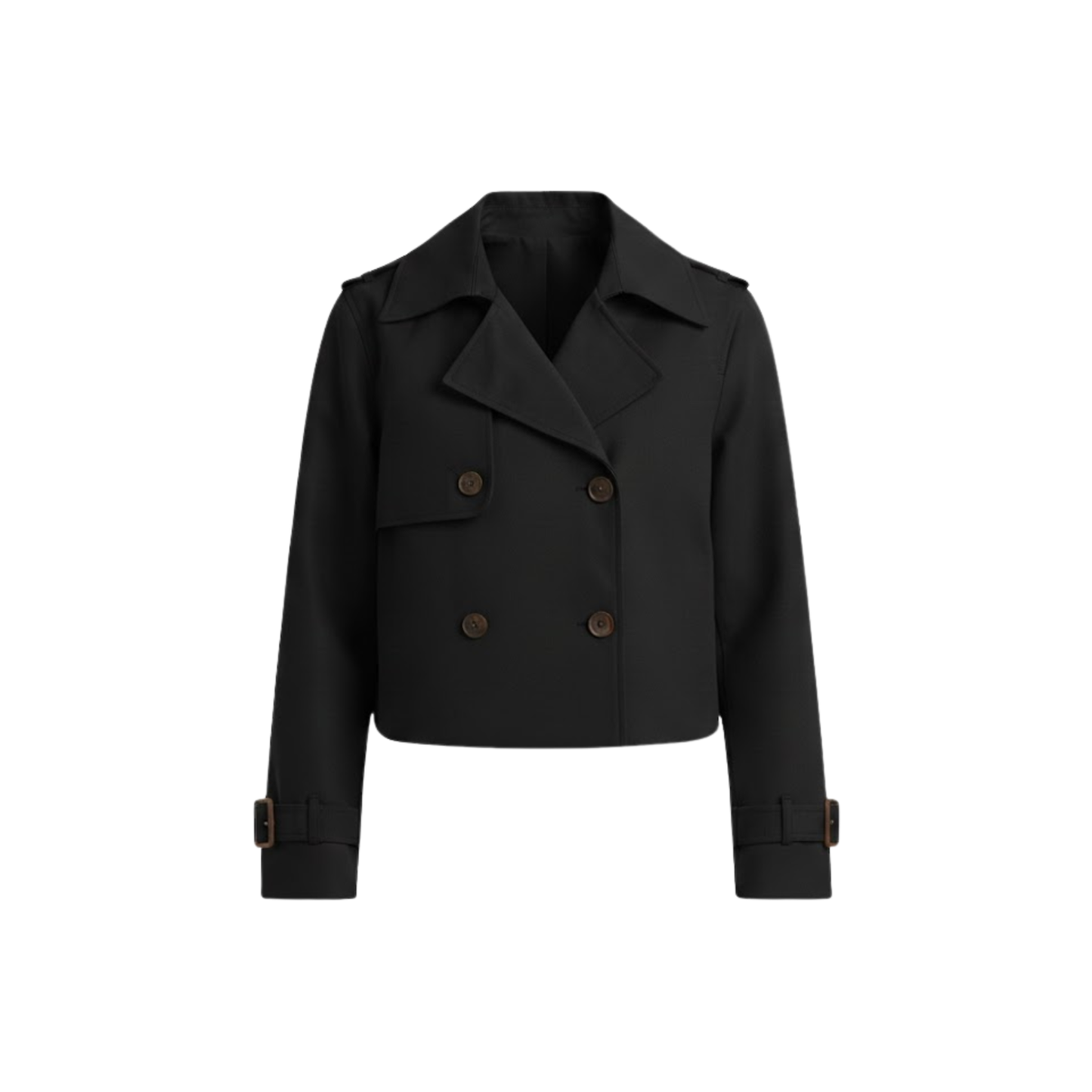 Trench-Coat Court Fermeture Croisée Col Revers pour Femme