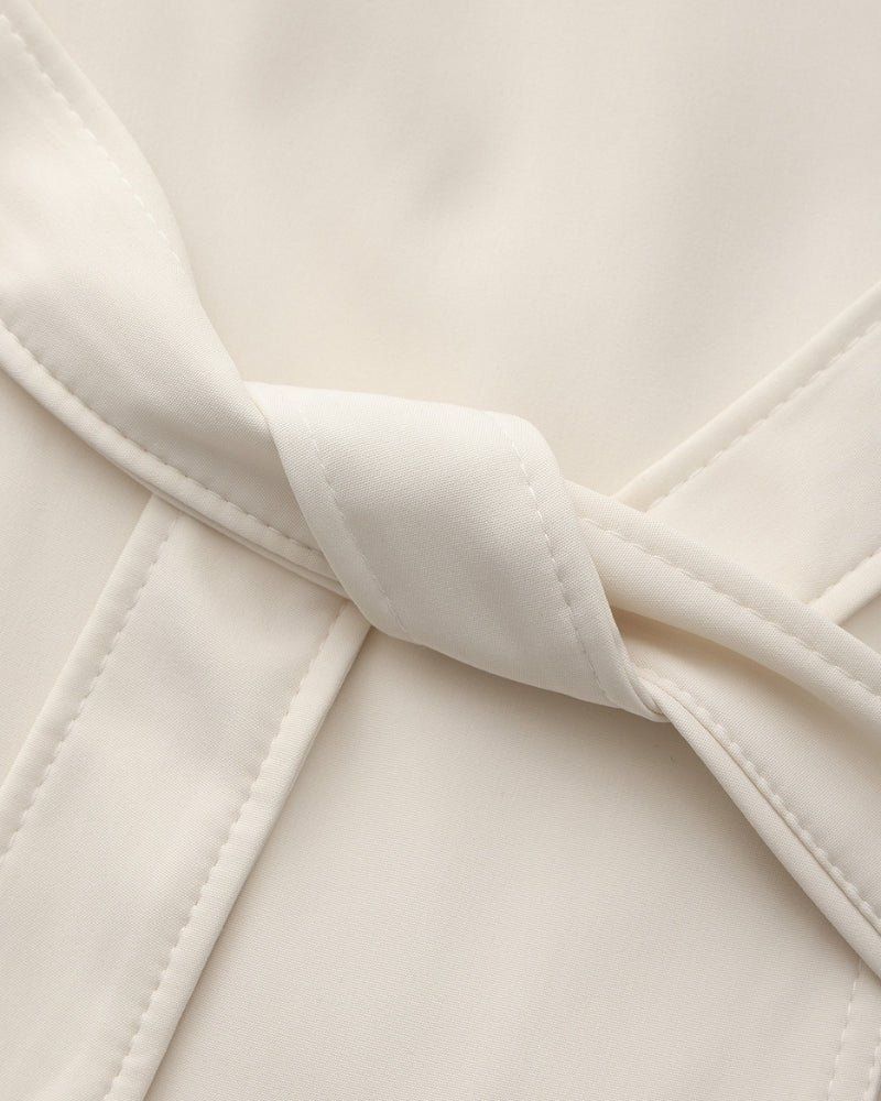 Trench-Coat Revers Larges Ceinture Amovible pour Femme