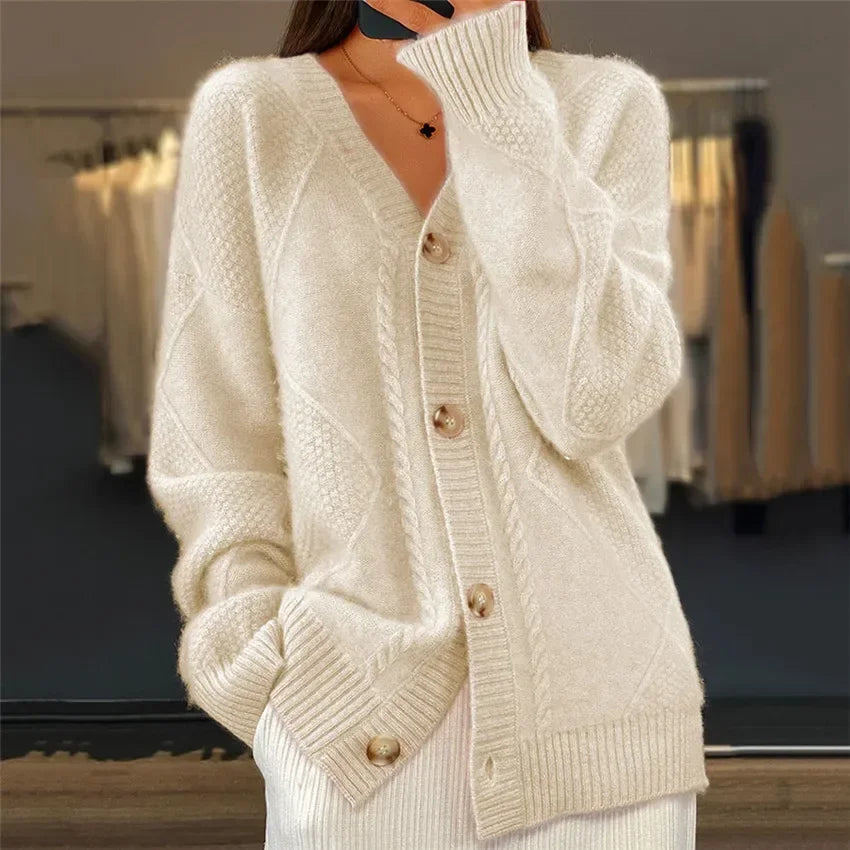 Gilet Tricoté Col en V pour Femme
