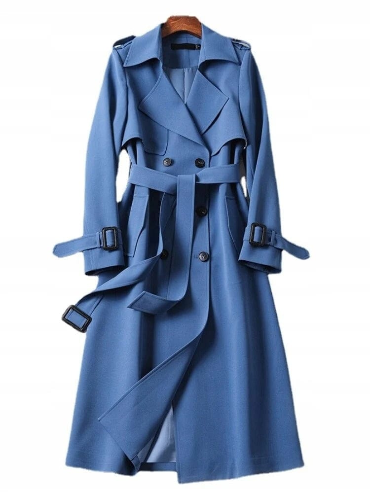 Trench-Coat Taille Cintrée Pattes d'Épaule pour Femme