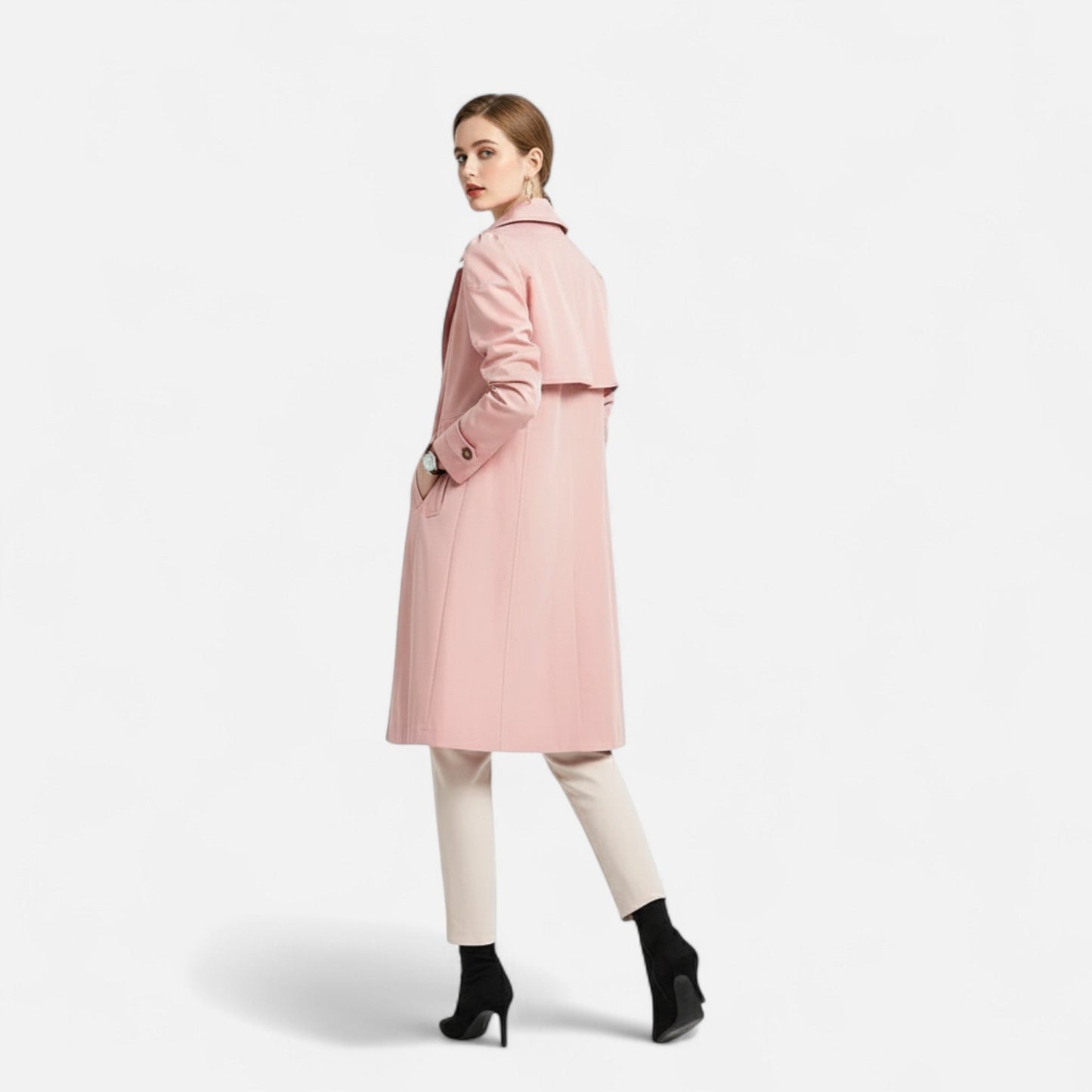 Trench Ceinturé Coupe Fluide pour Femme