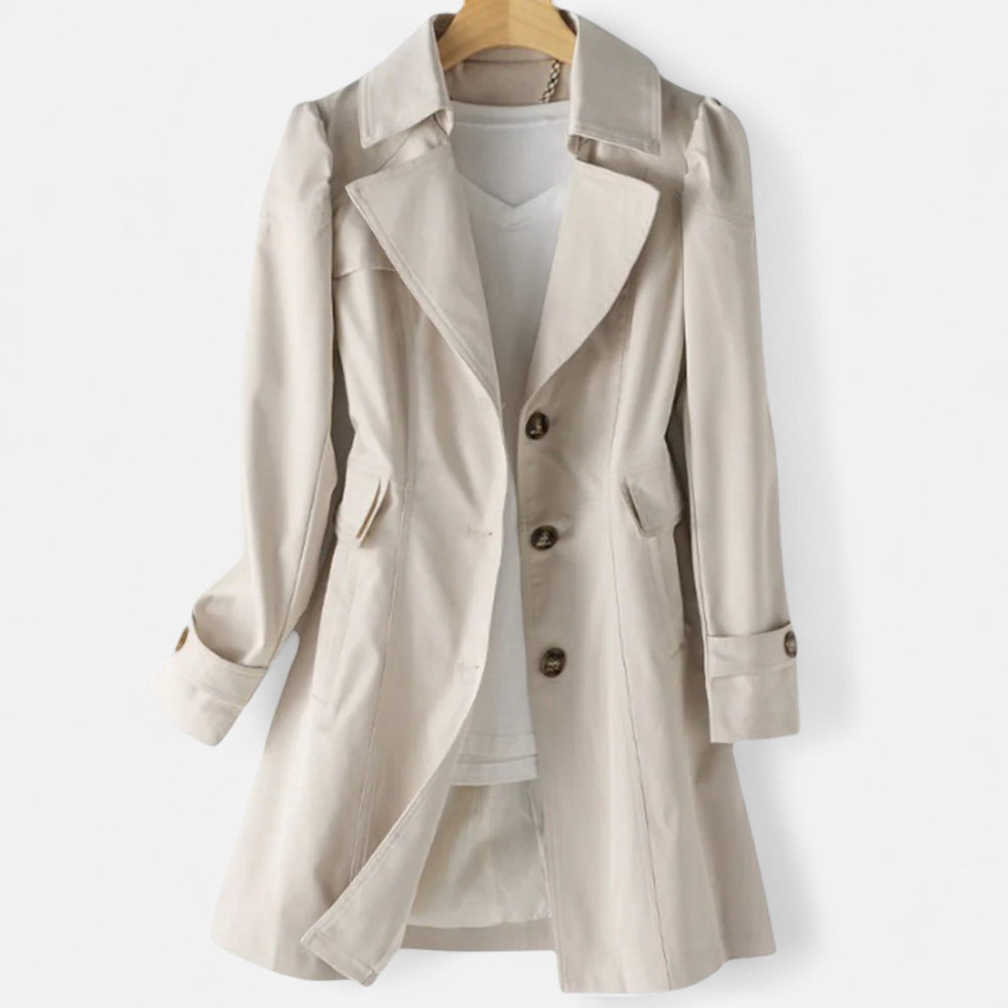 Trench Ceinturé Coupe Fluide pour Femme