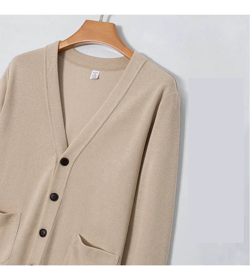 Cardigan Col en V Boutonné Polyvalent pour Femme