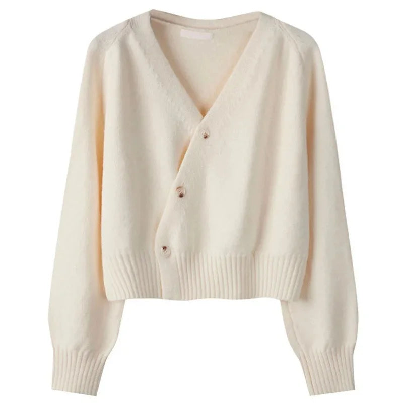 Cardigan Court Fermeture Croisée Asymétrique pour Femme