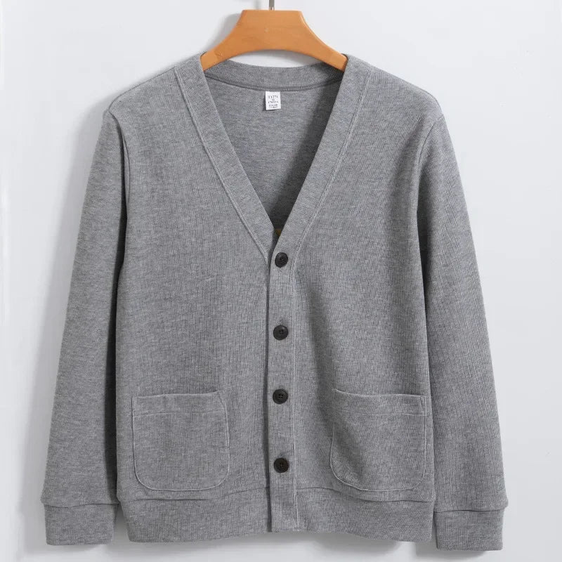 Cardigan Col en V Boutonné Polyvalent pour Femme