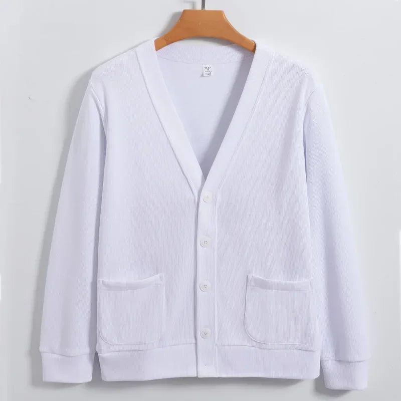 Cardigan Col en V Boutonné Polyvalent pour Femme