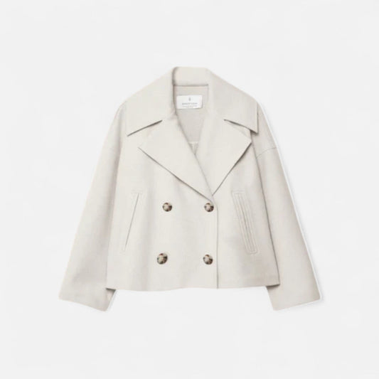 Veste Cintrée en Laine Fermeture Dissimulée pour Femme
