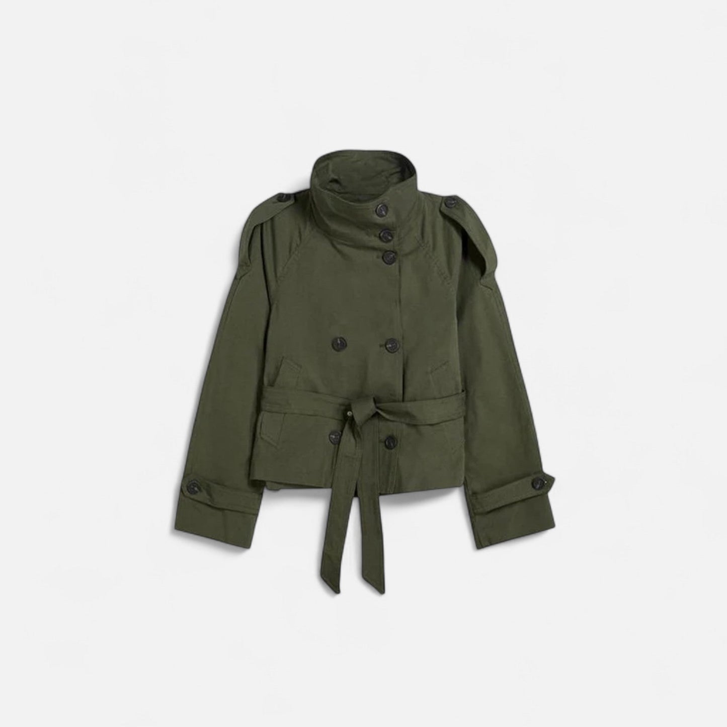 Trench Court Double Boutonnage Col Montant pour Femme