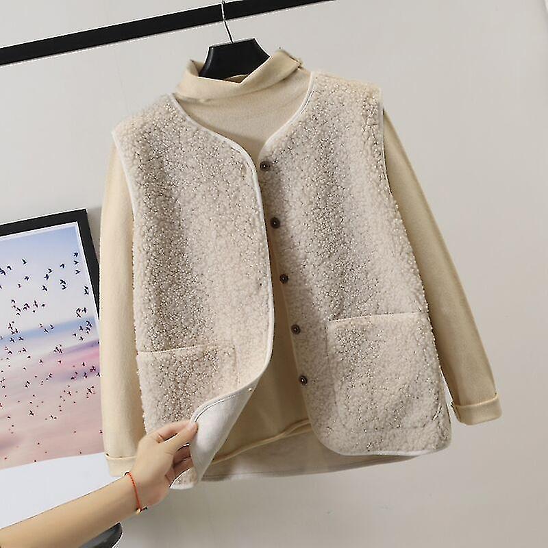 Gilet Sans Manches en Laine d'Agneau pour Femme