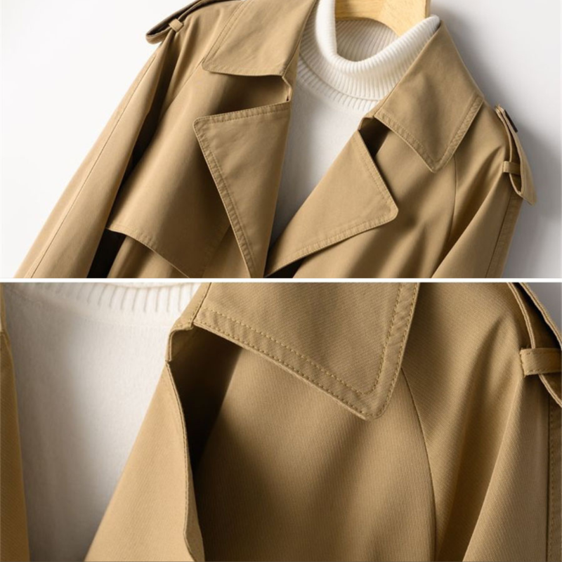 Trench-Coat Vintage Silhouette Allongée pour Femme